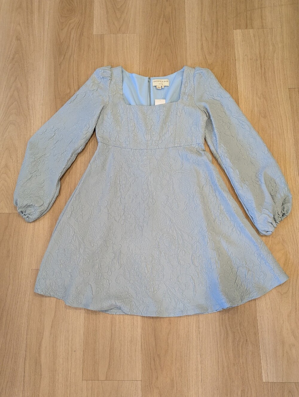 Sachin + Babi X Dillards NWT Blue Floral Pressed Mini Dress In Dusty Blue Size 2